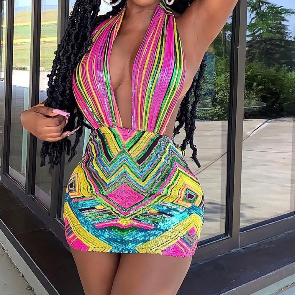 Multi color mini dress